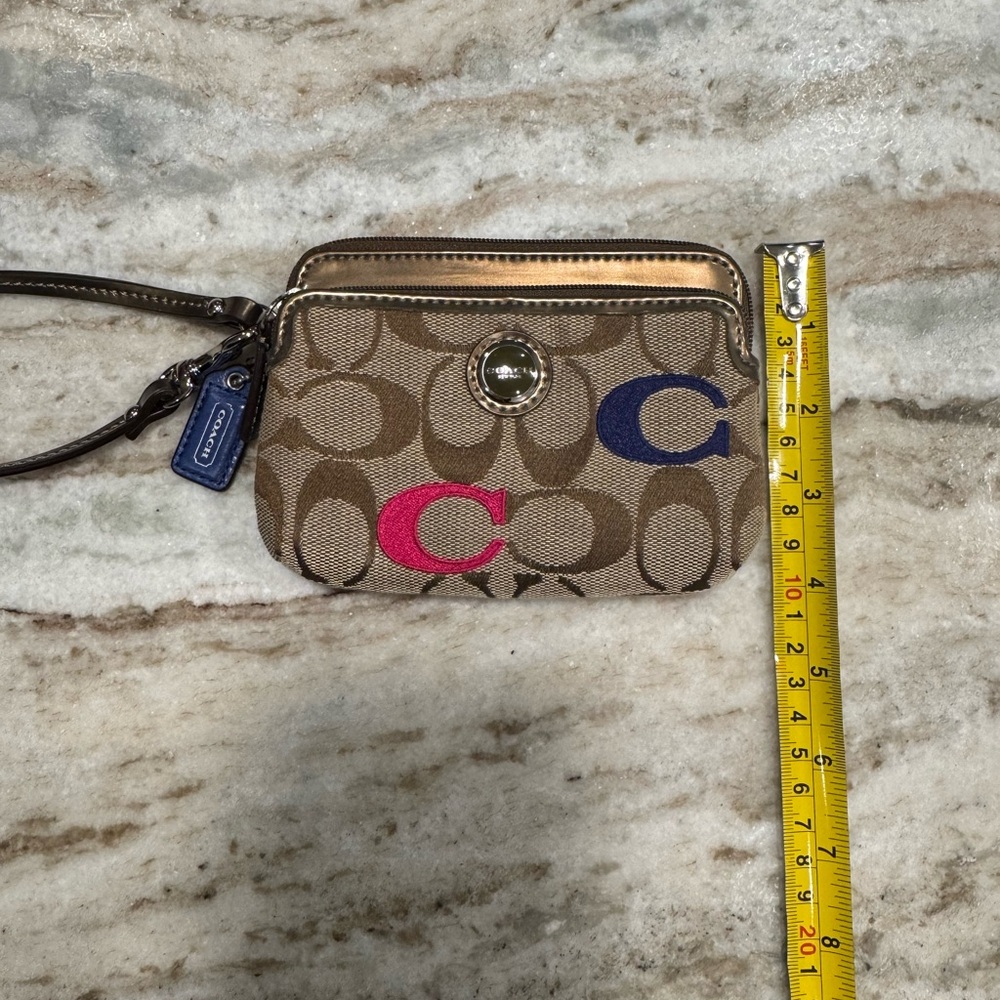 Coach Poppy Wristlet with colorful Accent Cs and bronze handle - Picture 8 of 8
